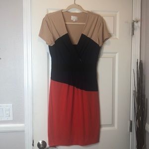 Beautiful jersey knit color block dress
